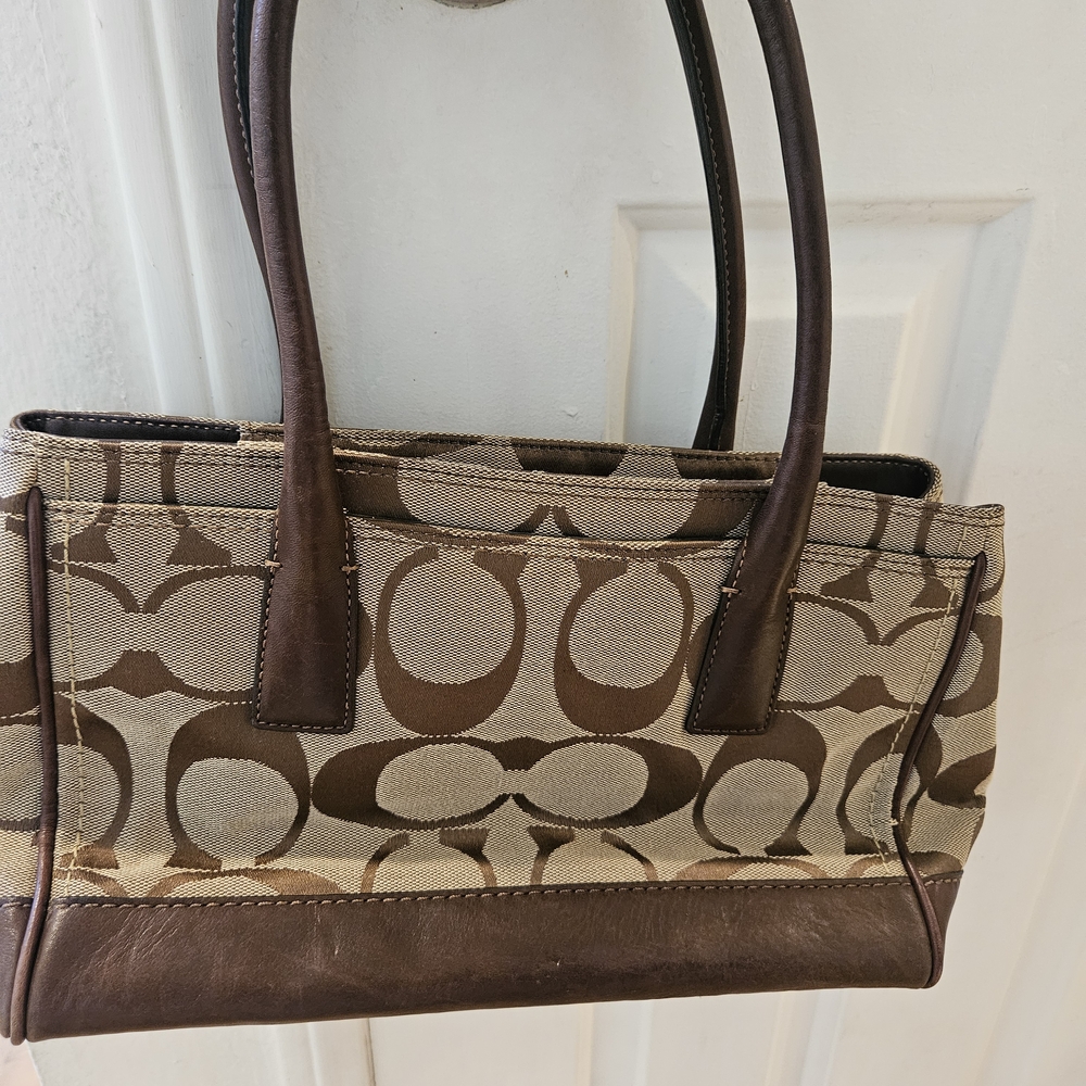 Coach Brown Patterned Shoulder Bag - image 1